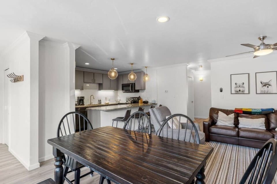 Dining space with access to walkout balcony to enjoy the mountain view