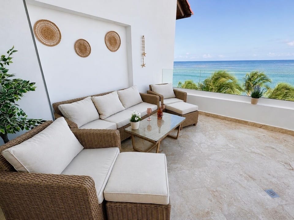 Oceanview Terrace seating & relaxation area 