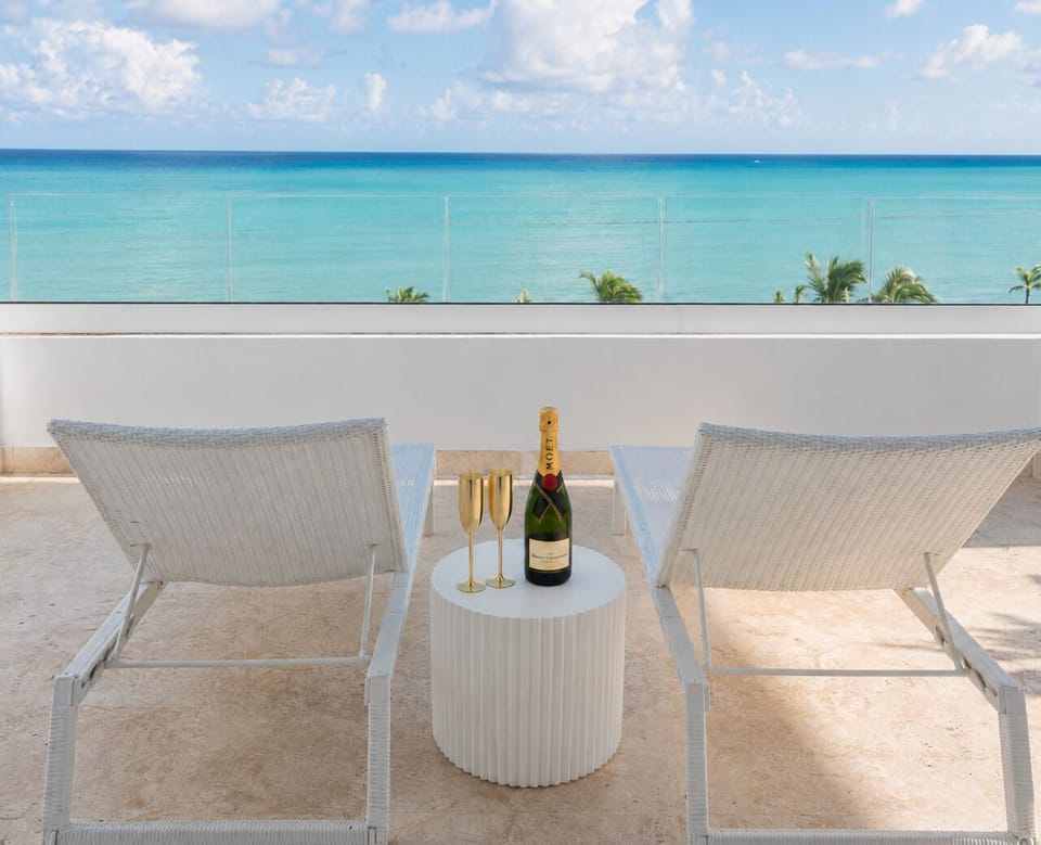 Oceanfront lounging with vast Caribbean Sea views 