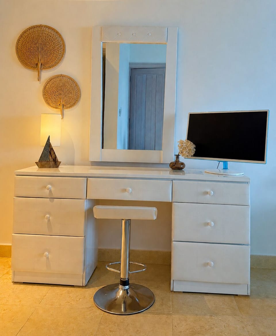 Primary Bedroom, with Vanity Desk & Laptop-Friendly Workspace