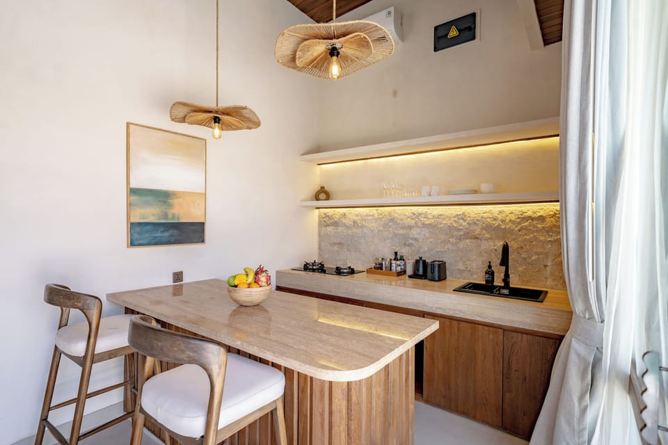 Villa, 1 Bedroom, Private Pool, Pool View | Private kitchen | Coffee/tea maker, mini-fridge, electric kettle, toaster