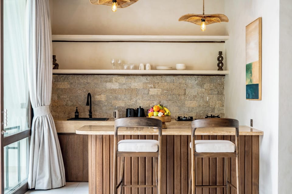 Villa, 1 Bedroom, Private Pool, Pool View | Private kitchen | Coffee/tea maker, mini-fridge, electric kettle, toaster