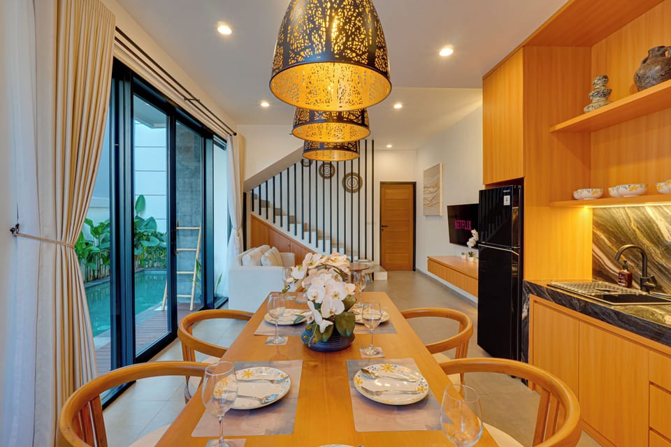 Villa, Balcony, Pool View | Dining