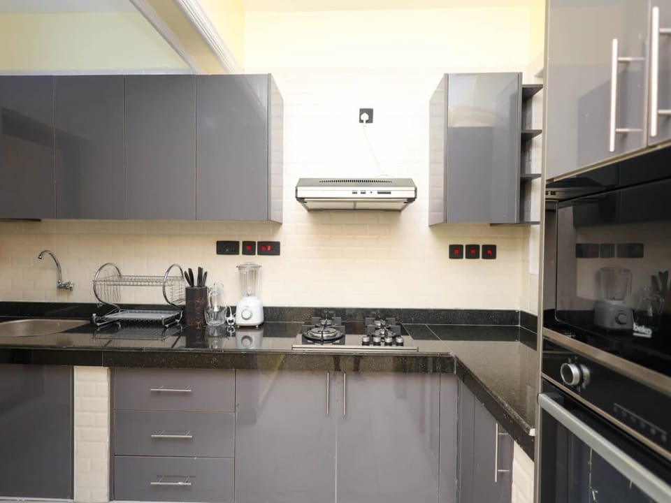 Full-size fridge, microwave, oven, stovetop