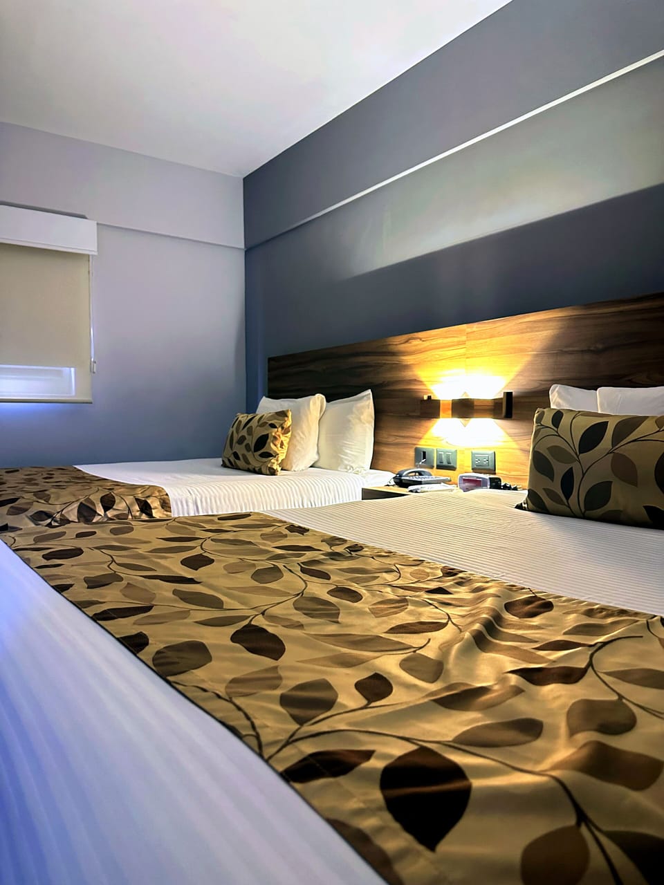 Standard Room, 2 Double Beds, Non Smoking | Desk, laptop workspace, blackout drapes, soundproofing