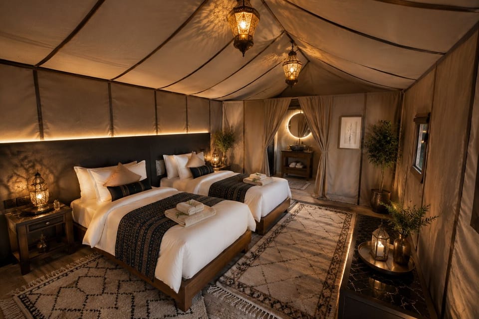 Luxury Twin Room, Desert View | WiFi (free), bed sheets