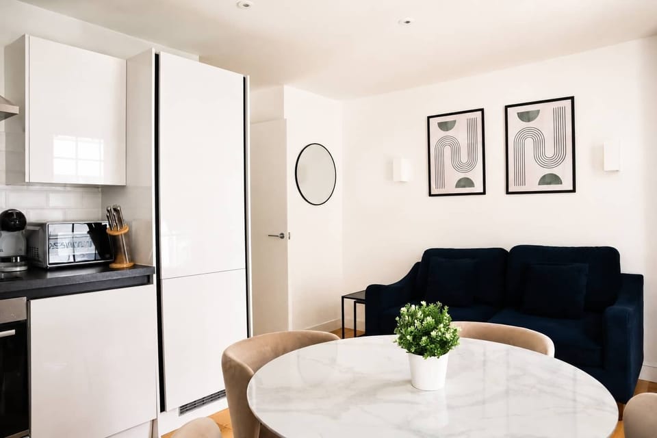 The open-plan living, kitchen and dining area