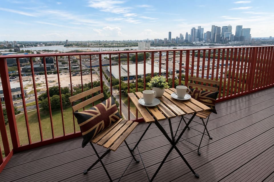 Private Balcony with seating - Greenwich flat with Balcony near The O2