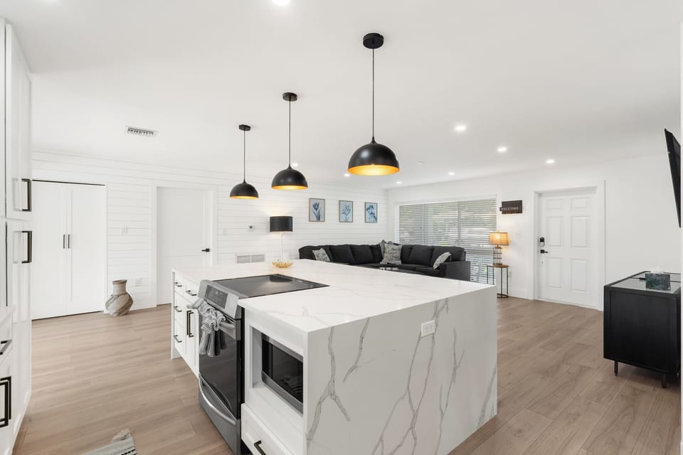 Family House, Patio, Pool View | Private kitchen | Highchair