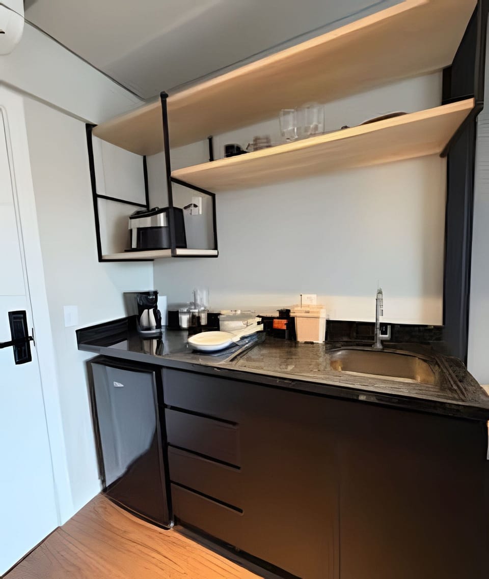 Apartment | Private kitchen | Coffee/tea maker, mini-fridge, stovetop, cookware/dishes/utensils