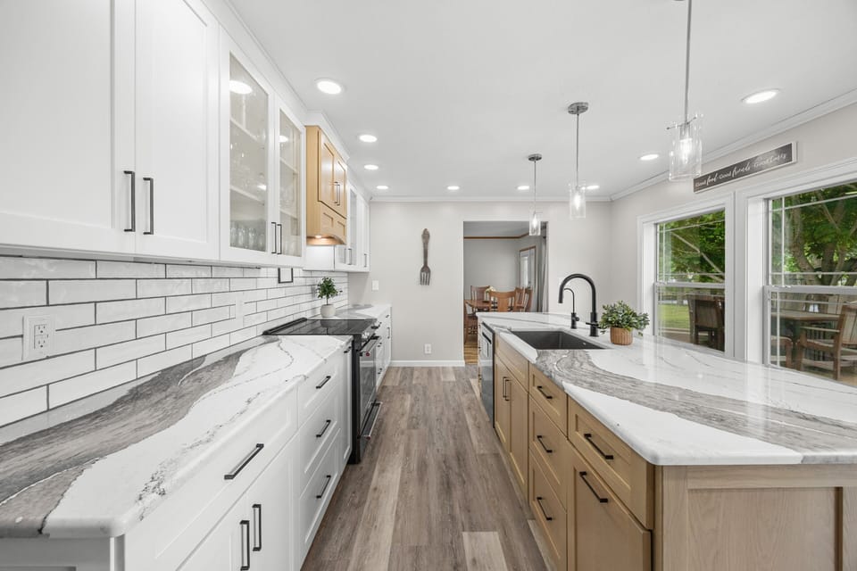 Beautiful new kitchen with large island