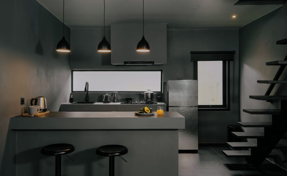 Private kitchen | Full-size fridge, stovetop, cookware/dishes/utensils