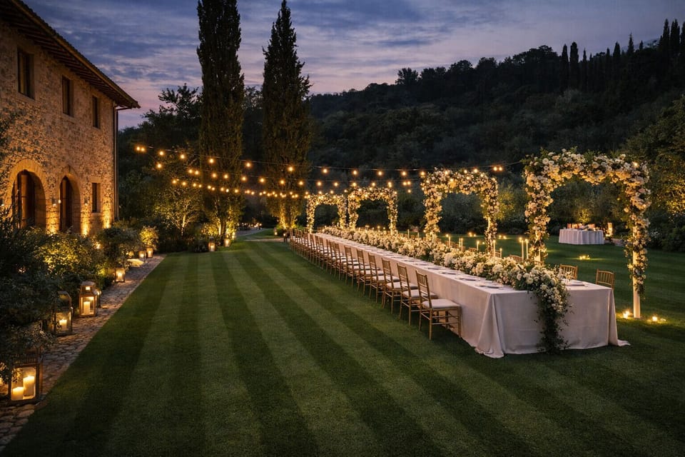 Outdoor banquet area