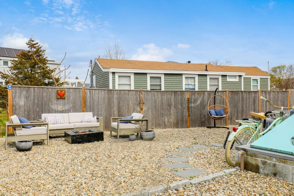 Swing in the Chair or gather around in the outdoor living room - and what a beautiful view!