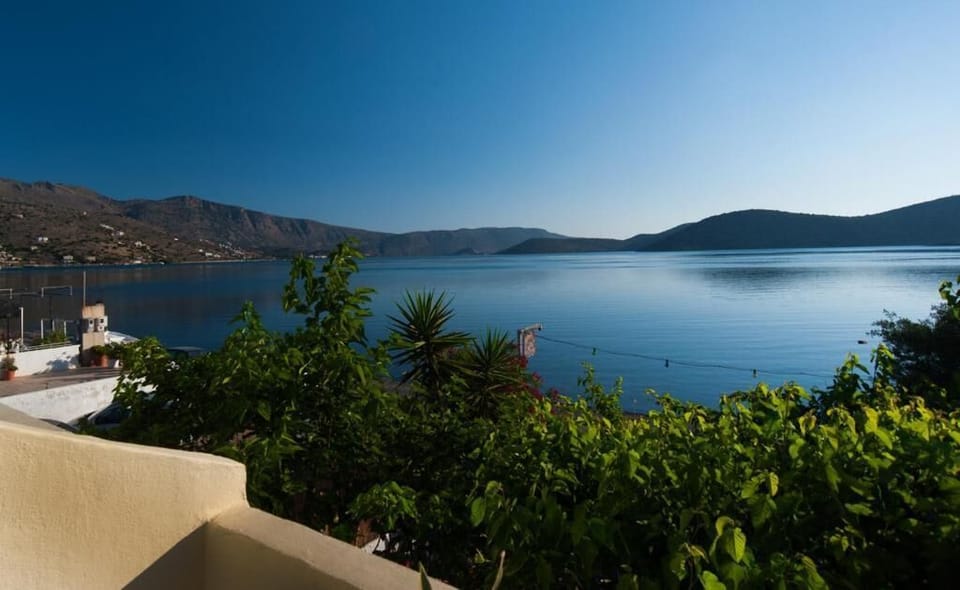 Panoramic view of the sea and coastline from the property.