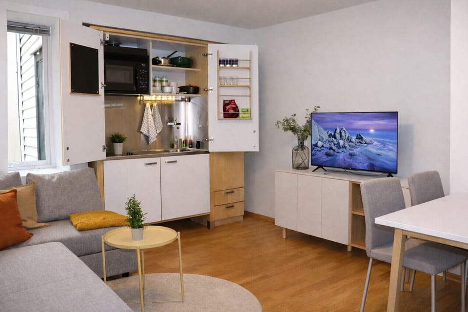 Kitchenette with a microwave and hotplate
