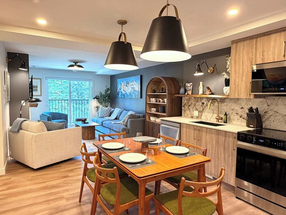 Well-lit open kitchen