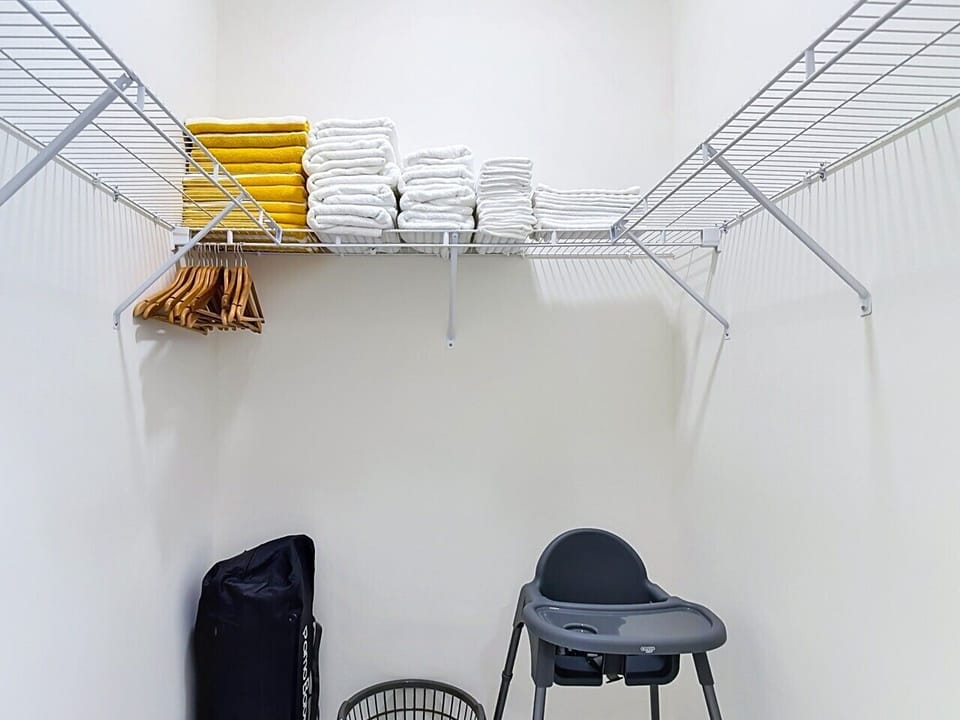Primary closet with child necessities