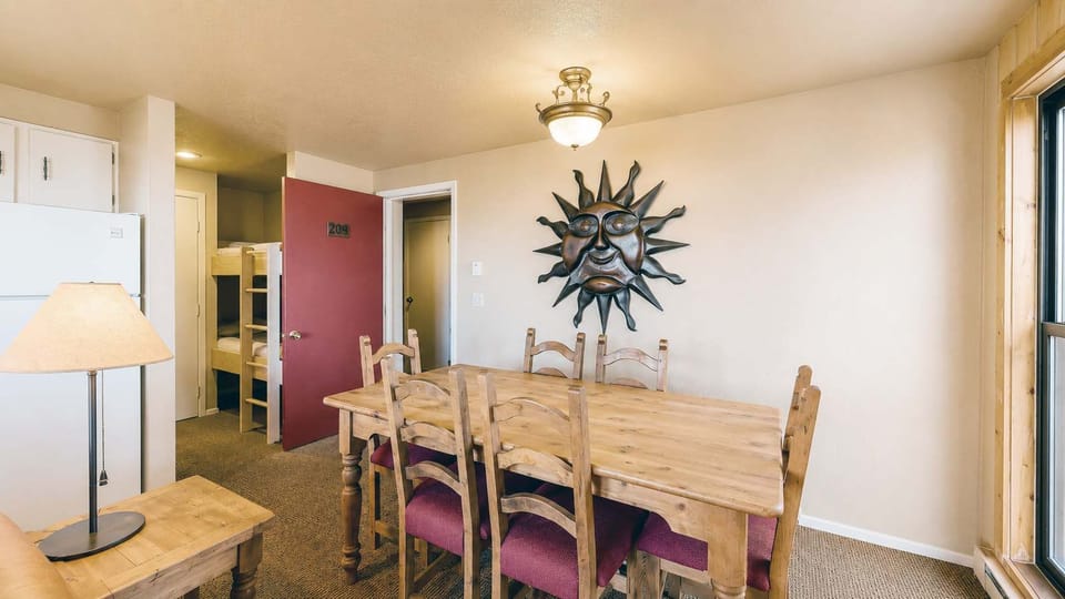 Dining room, with bunks beyond