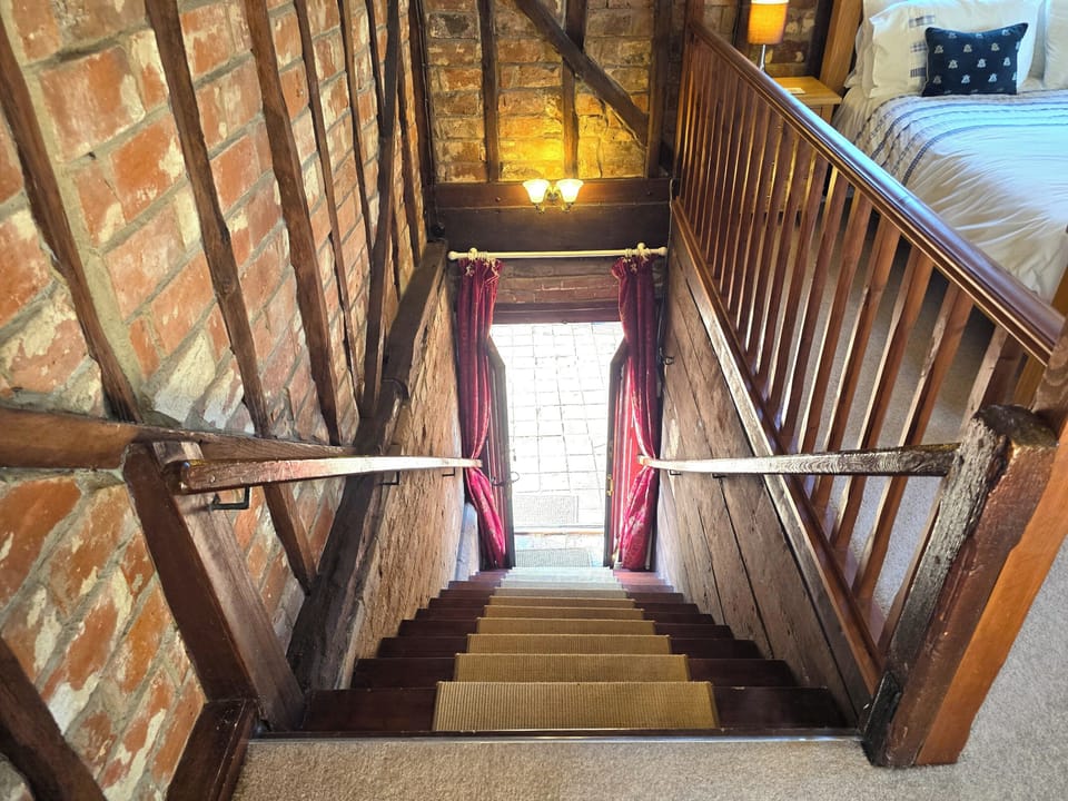 Staircase leading to the accommodation.