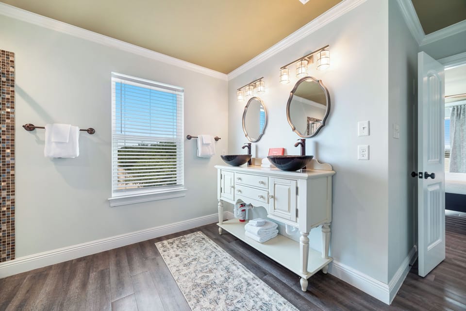 Primary bathroom upstairs