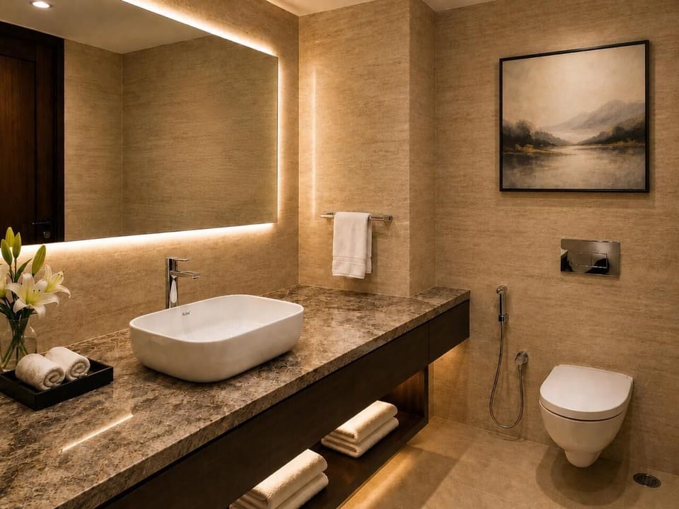 Towels, soap, shampoo, toilet paper
