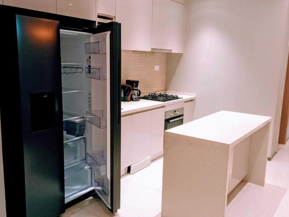 Classic Apartment, Balcony, City View | Private kitchen | Coffee/tea maker, full-size fridge, microwave, oven