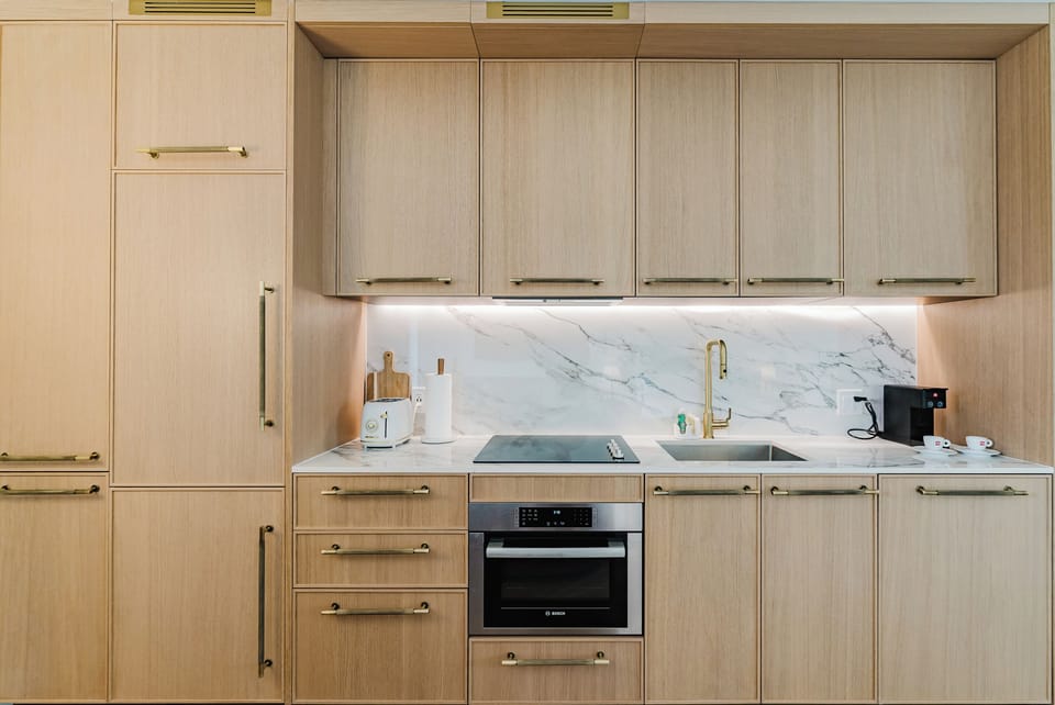 All the basics are available for quick meals and morning coffee.