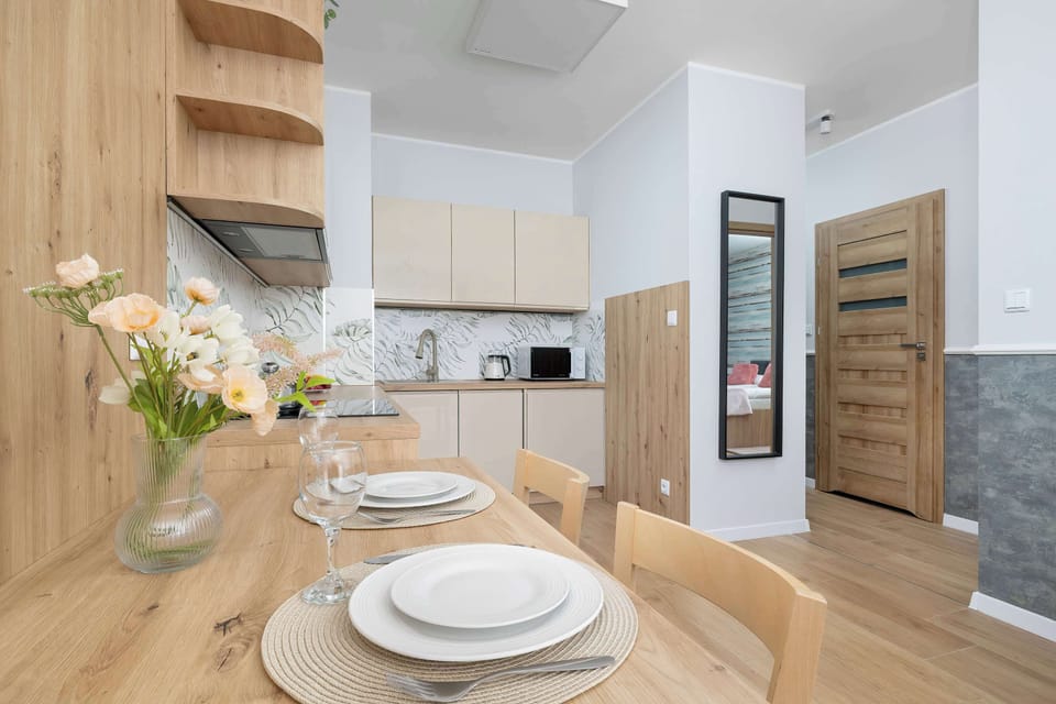 The living room has a modern look and comfortable furniture.