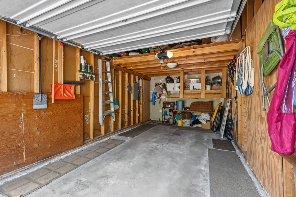This organized garage offers dedicated space for your gear, sports equipment, and beach essentials during your stay.