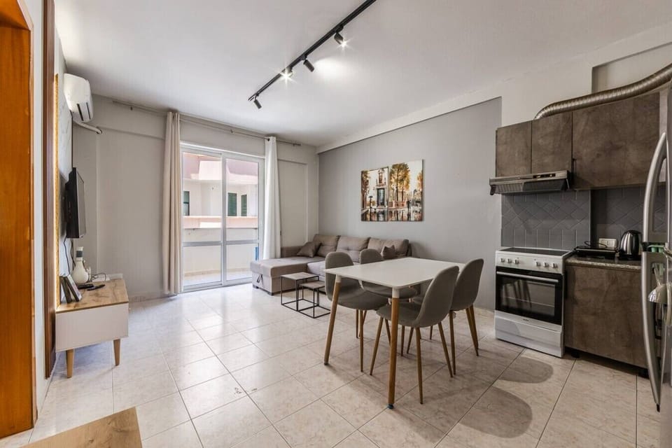 Dining area and living room