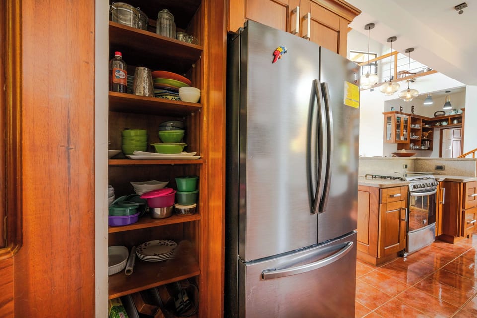 Fully stocked kitchen pantry and refrigerator