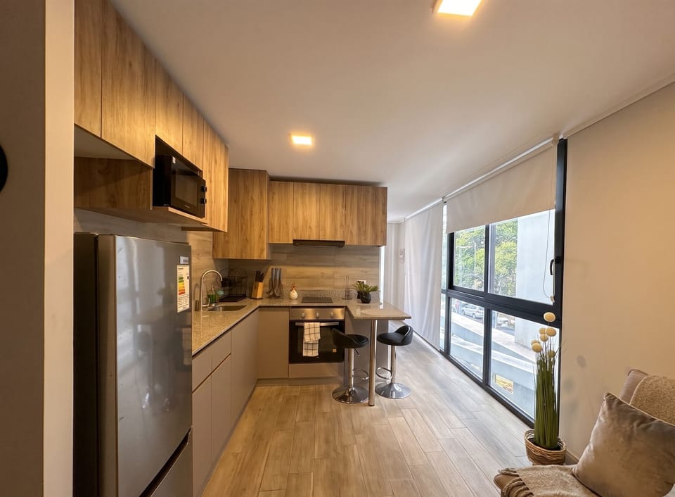 Studio | Private kitchen | Fridge, microwave, oven, cookware/dishes/utensils