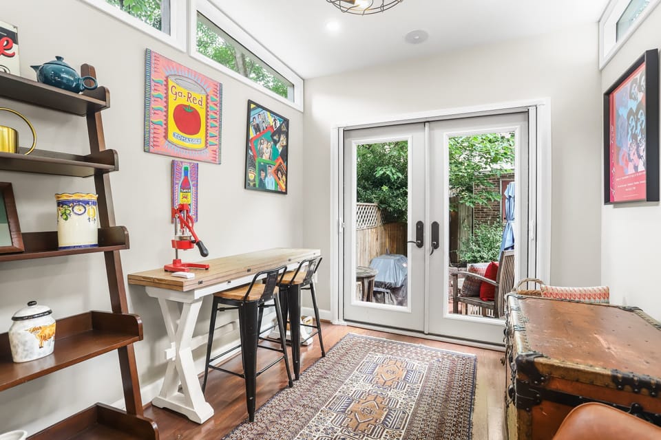 View of back door leading to the backyard