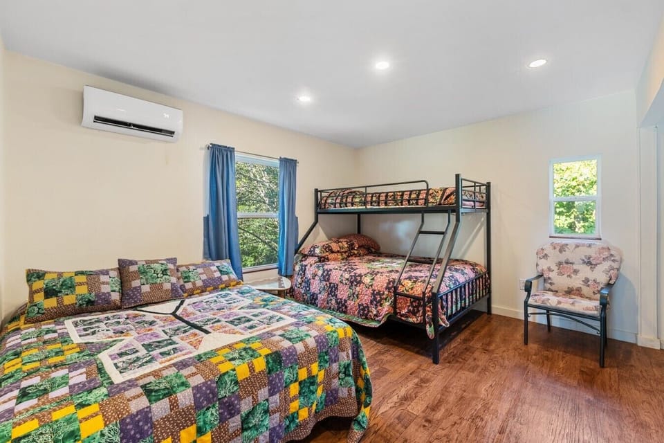 Bedroom 1 | 2 Queen Beds & 1 Twin XL Bed | Mini Split AC