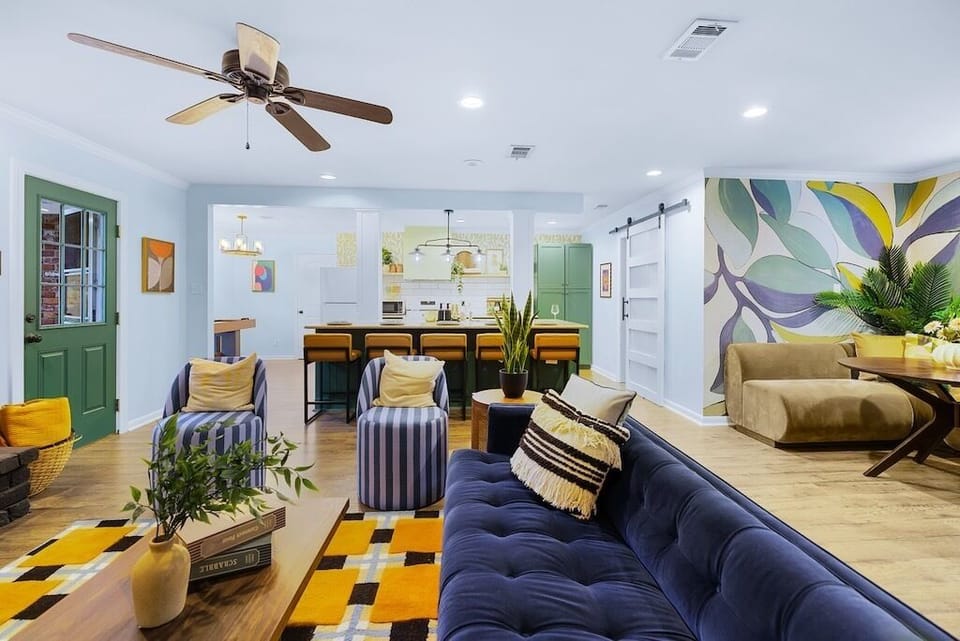 Thoughtfully styled with fun, happy hues that make every moment here feel like a getaway.