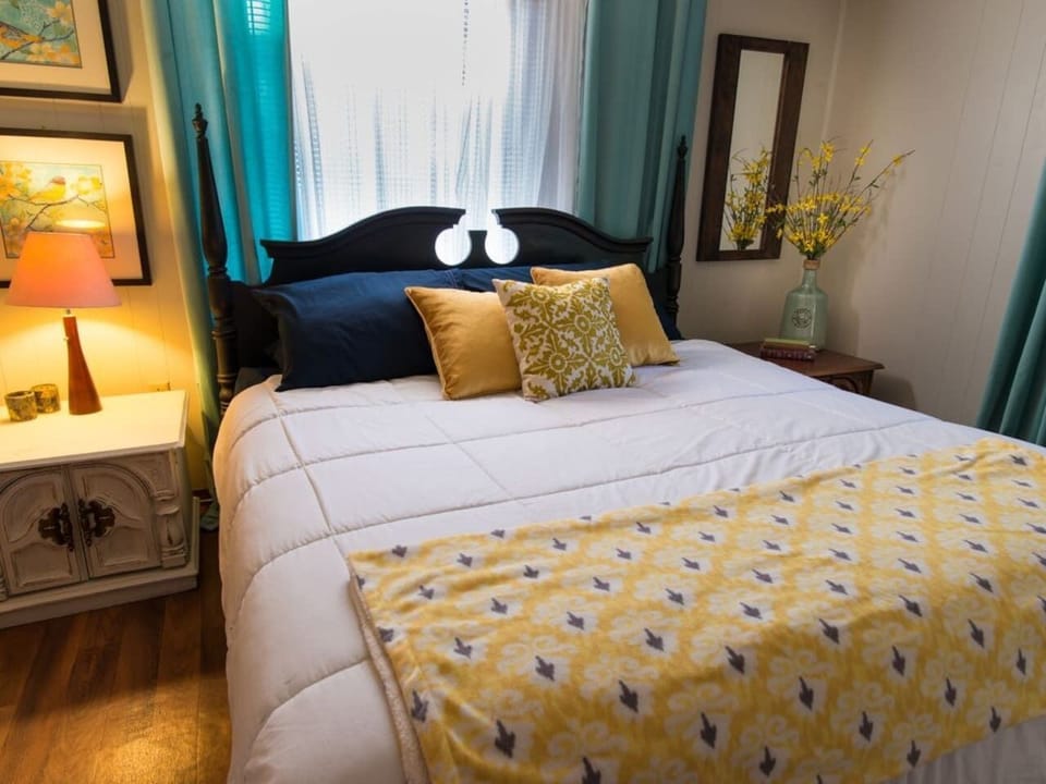 After a long day of fun, catch some ZZZs in the master bedroom.