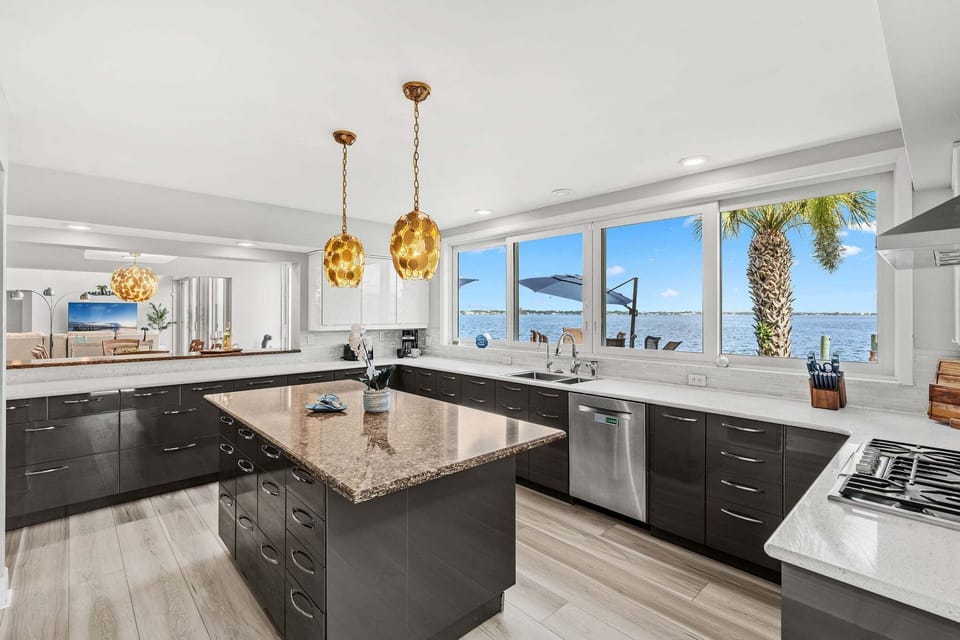 Large sleek and modern kitchen