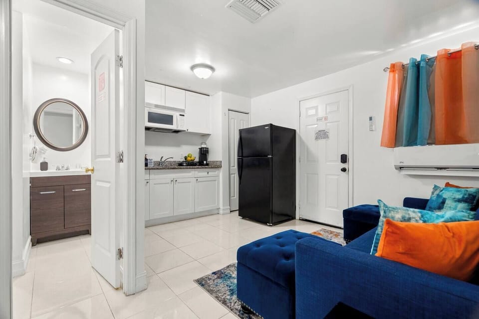 Open living/kitchen/dining area