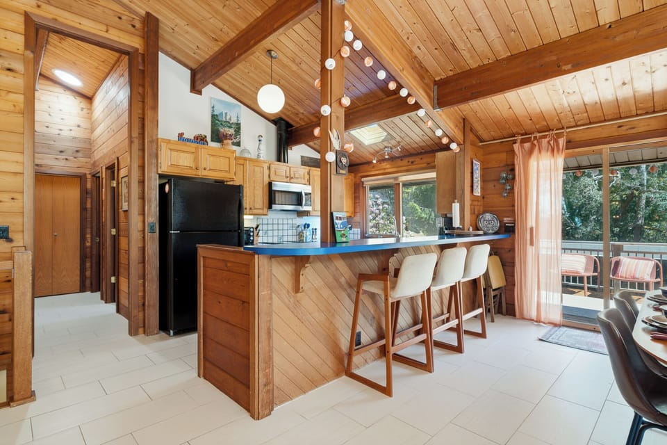 Open living space. Kitchen with breakfast bar