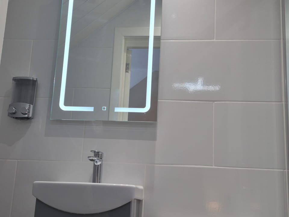 Classic Double Room | Bathroom | Shower, hair dryer, towels, soap