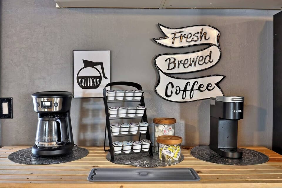 Coffee station with Keurig, Drip and provided k-cups