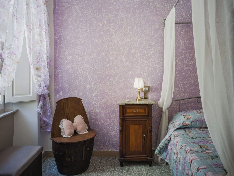 Interior Design, Furniture, Lighting, Flooring, Floor, Bedroom, Linens, Pink, Room, Curtain