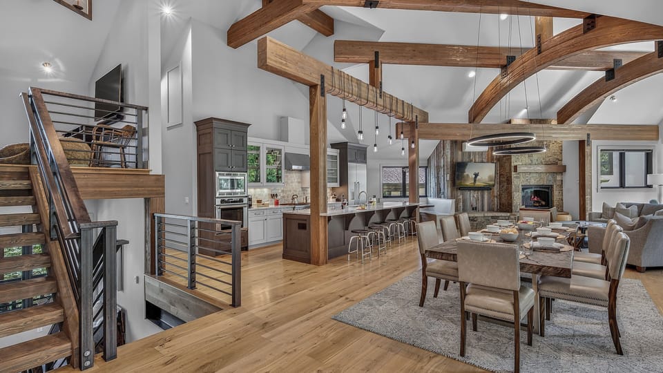 Great Room, Upper Level - Seating area beside kitchen and dining area