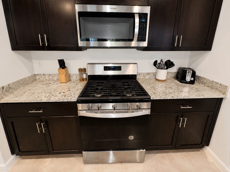 A well-equipped kitchen all your cooking necessities.