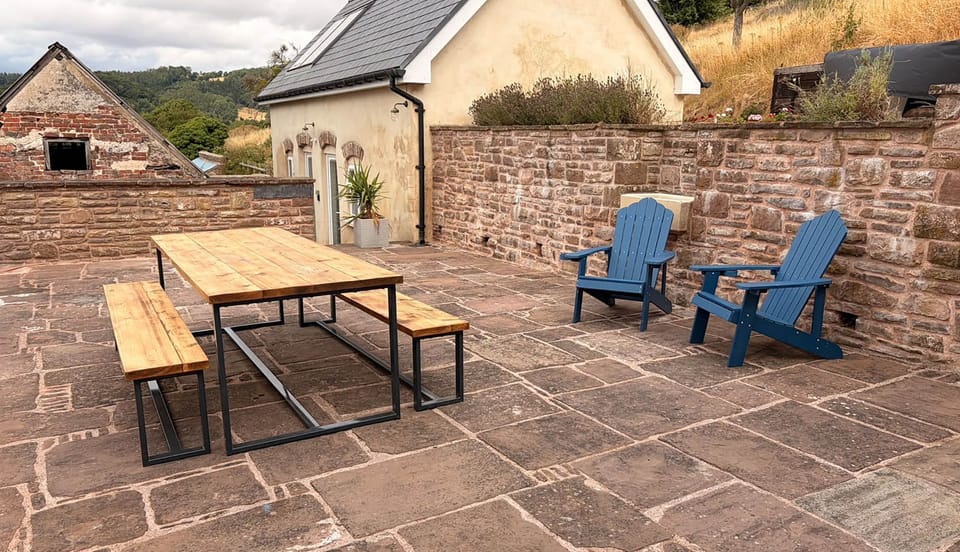 The terrace with dining table