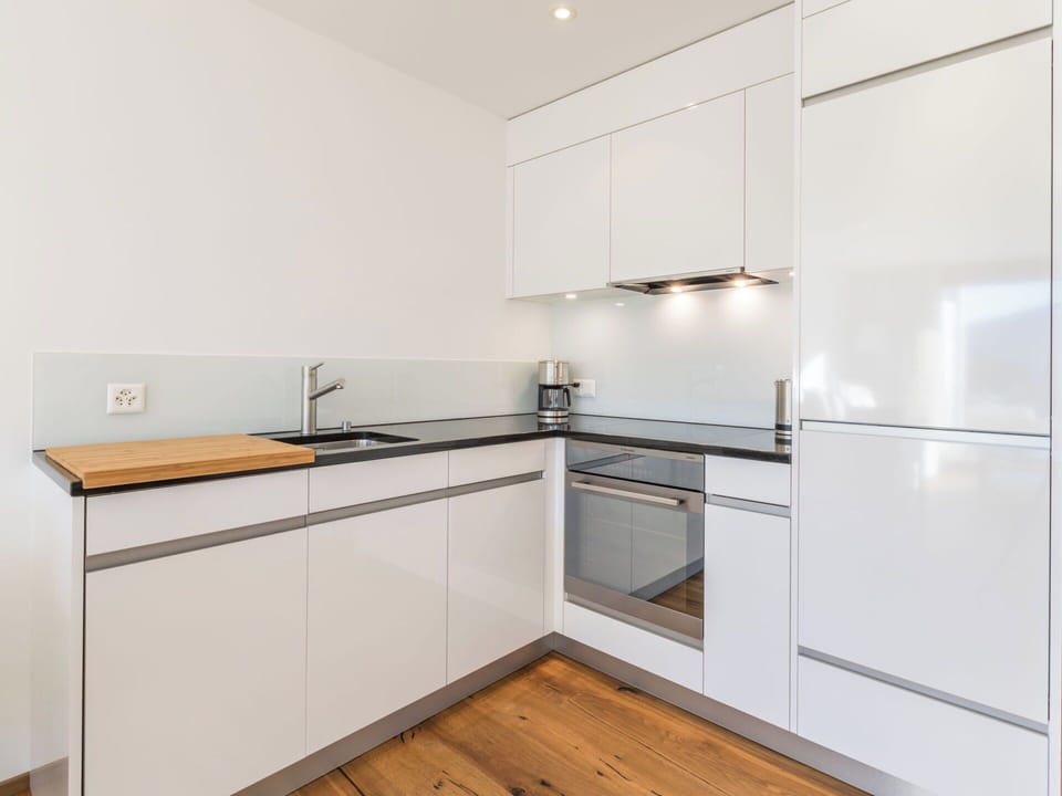 Kitchen, Kitchen Appliance, Flooring, Countertop, Interior Design, Major Appliance, Wood, Cabinetry, Floor, Home Appliance