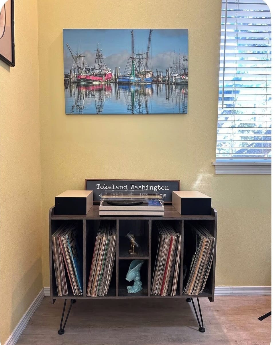 Record player with Bluetooth and tons of records!