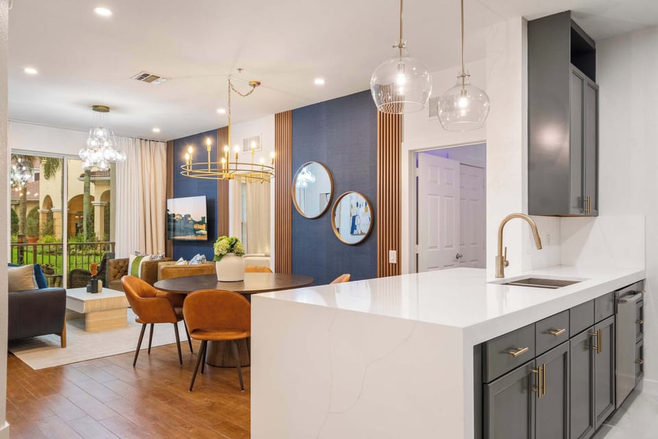 Gather around the counter and enjoy the simple pleasure of cooking together, turning mealtime into a highlight of your shared vacation experience.