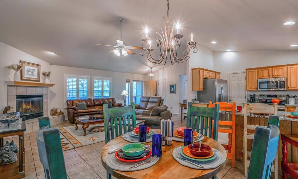 Dining opens to living room and kitchen